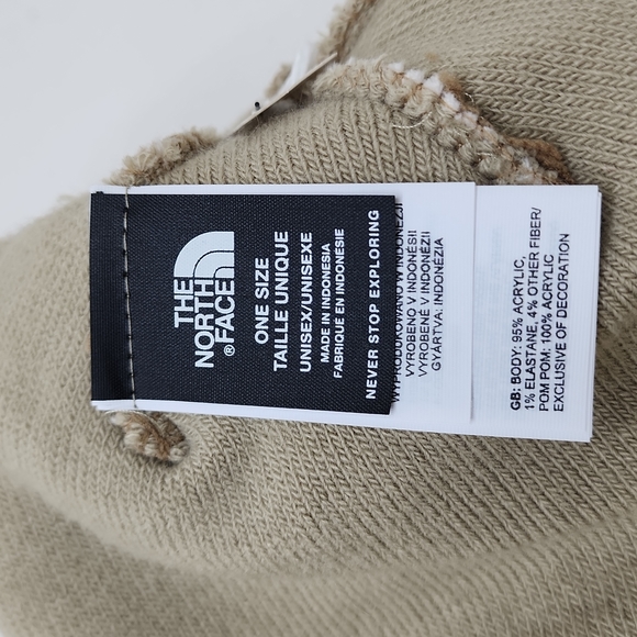 THE NORTH FACE BEANIE HAT TAN & CREAM COLOR - Picture 6 of 8
